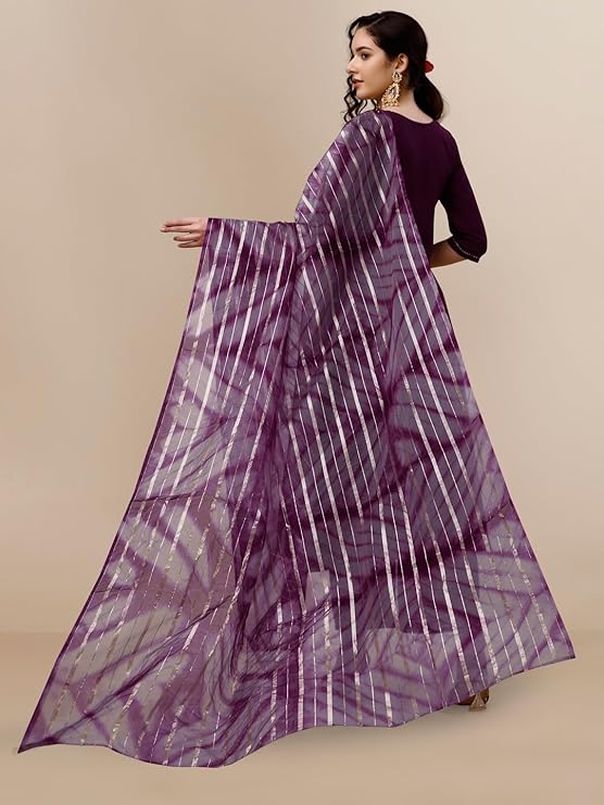 Cotton Silk Embroidered A-line Front Slit Kurta Palazzo & Organza Dupatta Set - Image 3