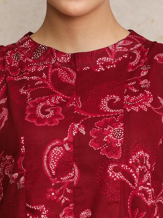 Floral Printed Halter Neck Anarkali Kurta with Trouser - Image 3