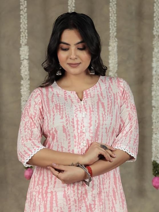 Off White A-line Tie-dye Print cotton suit - Image 2