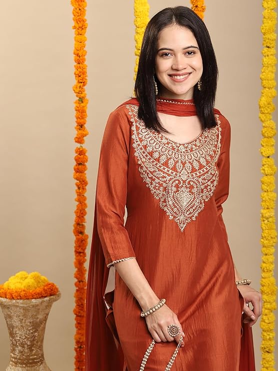 Straight Kurta with Pant & Dupatta - Image 2