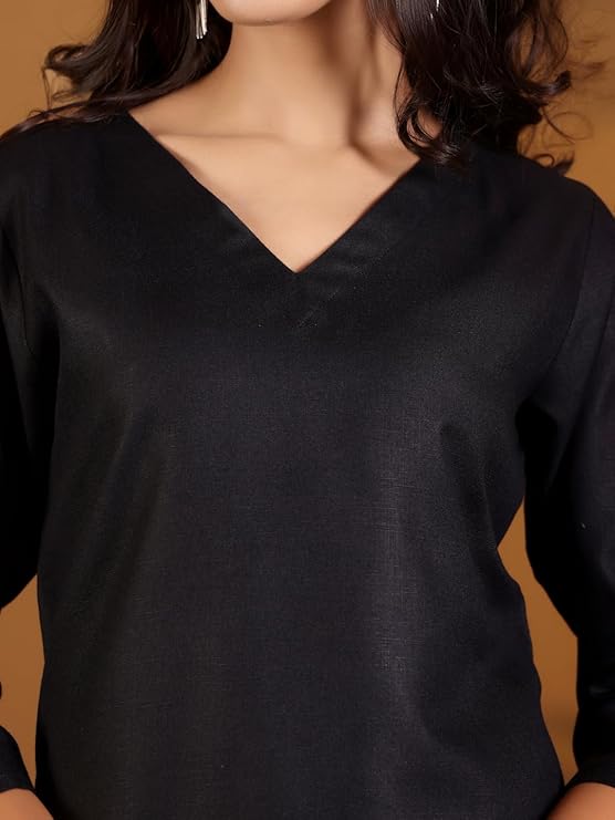 Silk Blend Kurta Set Black - Image 2