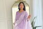 Lilac Embroidered Straight Kurta with Pant and Dupatta